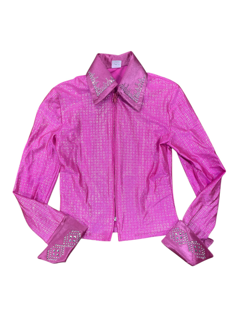 Western Rail Shirt - Pink/Sparkle - Youth L - USED