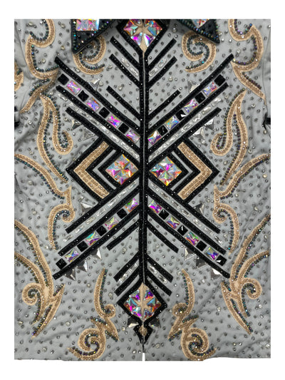 Showmanship Jacket - Grey/Black/Peach - Custom Measurements - USED