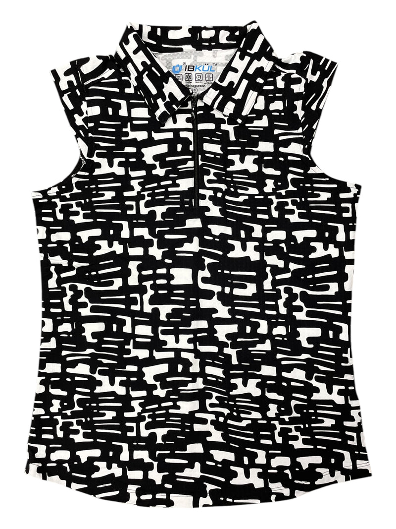 IBKUL Sleeveless Sun Shirt - Black/White Print - S - USED