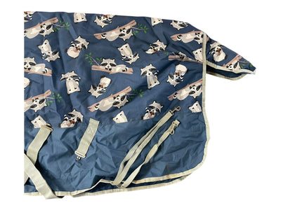 Weatherbeeta Comfitec MedWt. T/O Blanket - Blue/Raccoons - 78" - USED