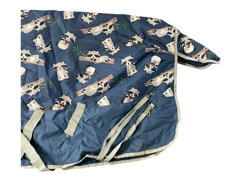 Weatherbeeta Comfitec MedWt. T/O Blanket - Blue/Raccoons - 78" - USED