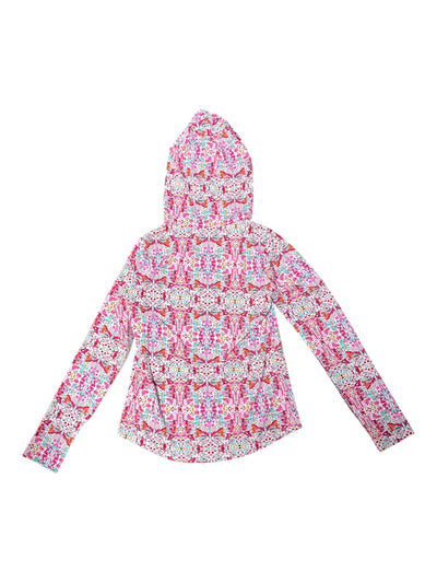 IBKUL Ridley LS Hoodie Sun Shirt *NWOT* - Watermelon Multi - S - USED