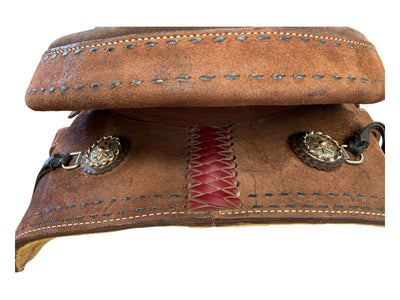 Alamo Saddle W/ Tack - Brown - 16" / Approx 7" Gullet - USED
