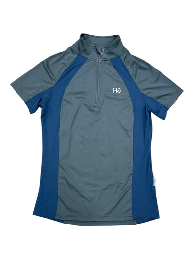 Horseware SS 1/4 Zip - Grey/Blue - M - USED