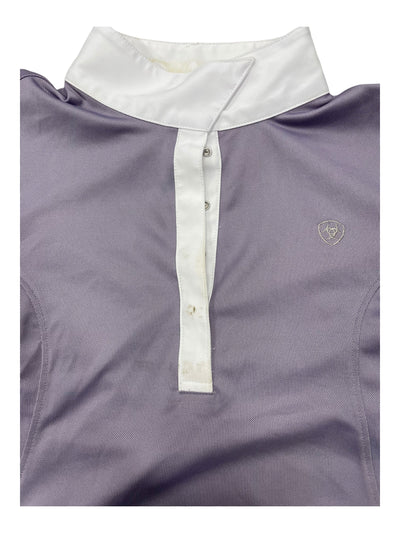 Ariat SS Show Shirt - Light Purple/White - L - USED