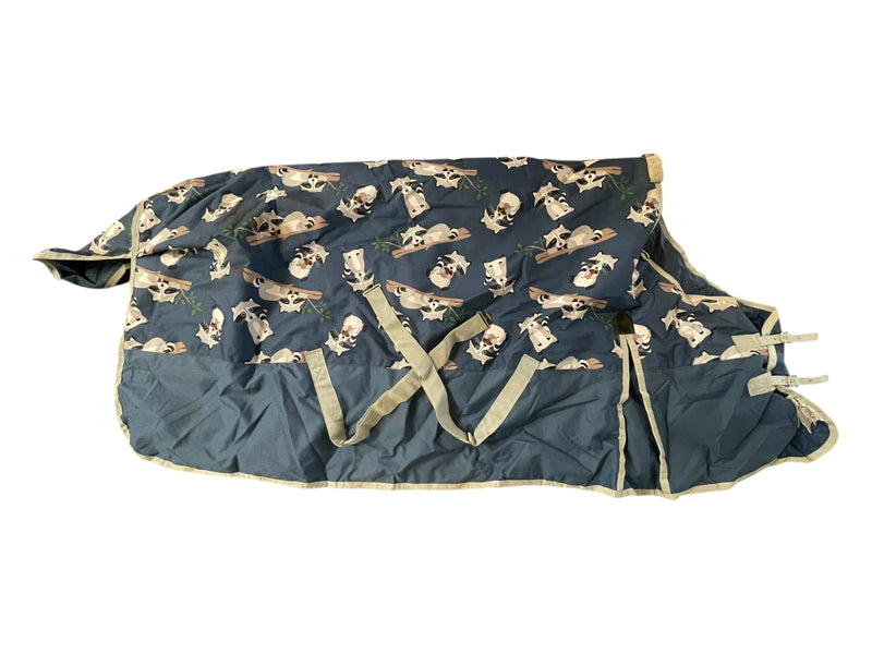 Weatherbeeta Comfitec MedWt. T/O Blanket - Blue/Raccoons - 78" - USED