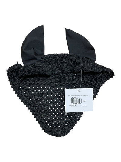 Equine Couture Fly Bonnet *NWT* - Black/Silver/Crystals - F/S - USED