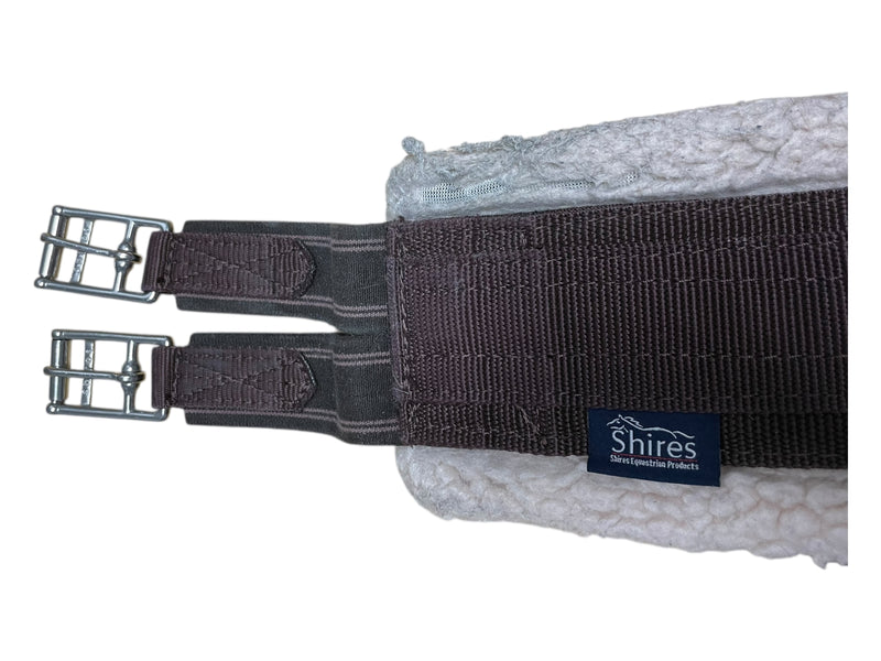 Shires Fleece Lined Girth - Brown/Natural - 60" - USED