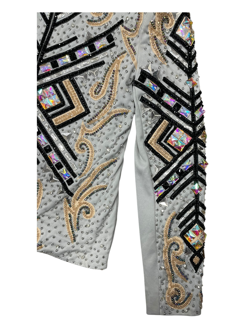 Showmanship Jacket - Grey/Black/Peach - Custom Measurements - USED