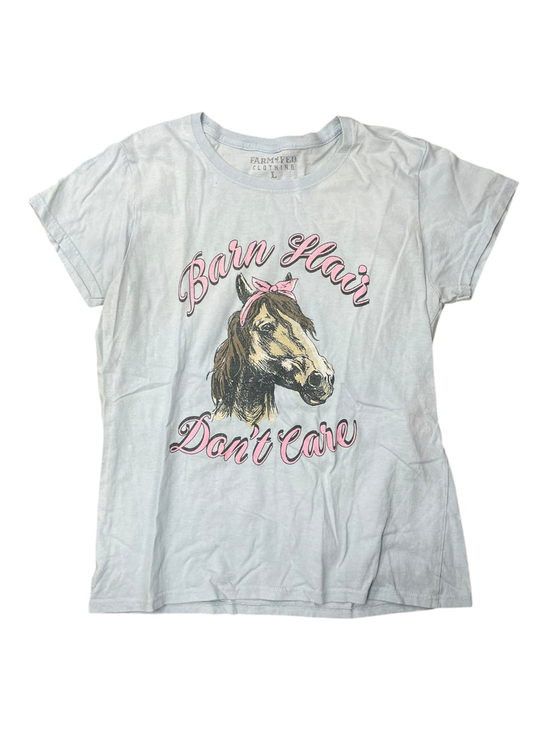 Barn Hair Tee - Light Blue/Print - L - USED