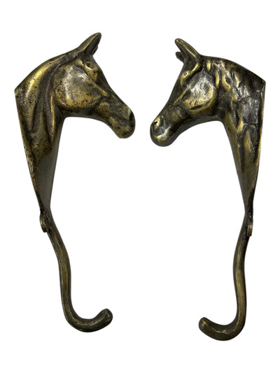 Horse Head Hooks *Set Of 2* - Brass - USED