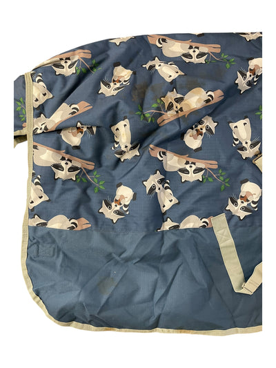 Weatherbeeta Comfitec MedWt. T/O Blanket - Blue/Raccoons - 78" - USED
