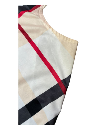 SanSoleil Sleeveless Sun Shirt - Tan/Black/Red Plaid - S - USED