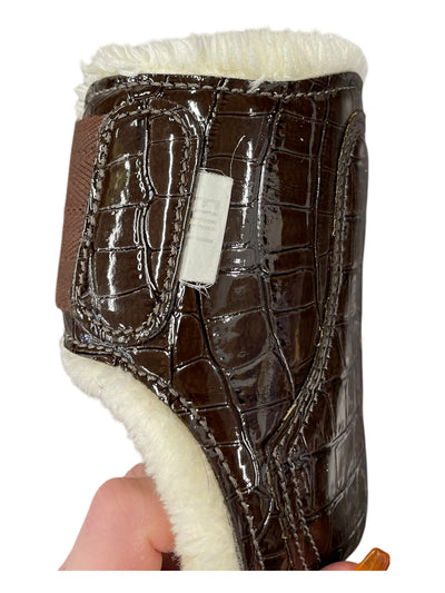PS Of Sweden Open Fronts/Fetlocks - Brown Croc - F/S - USED