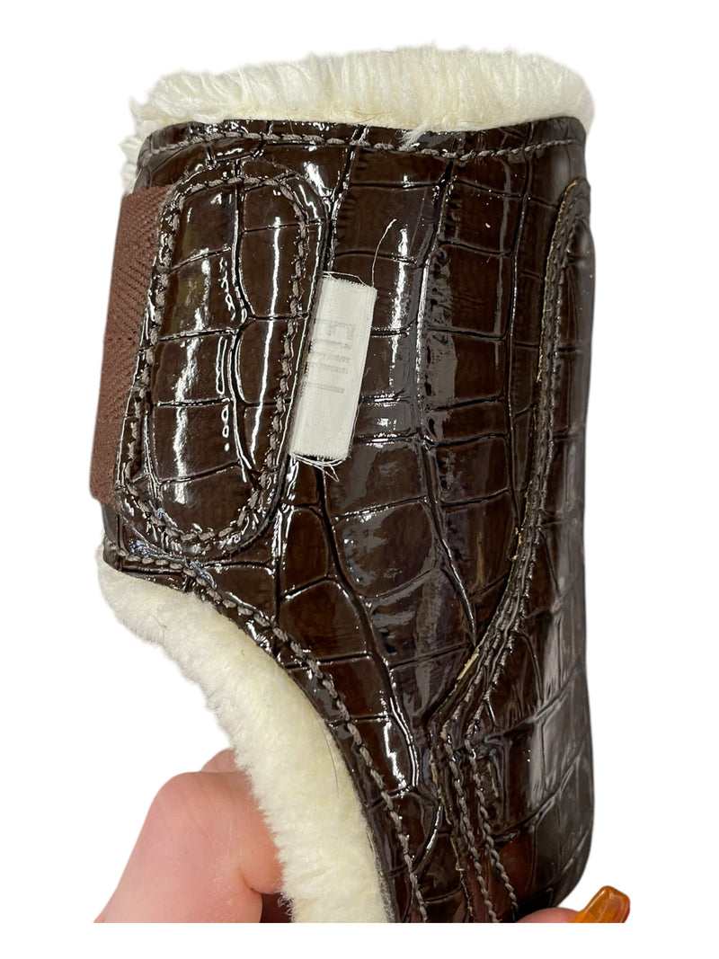 PS Of Sweden Open Fronts/Fetlocks - Brown Croc - F/S - USED