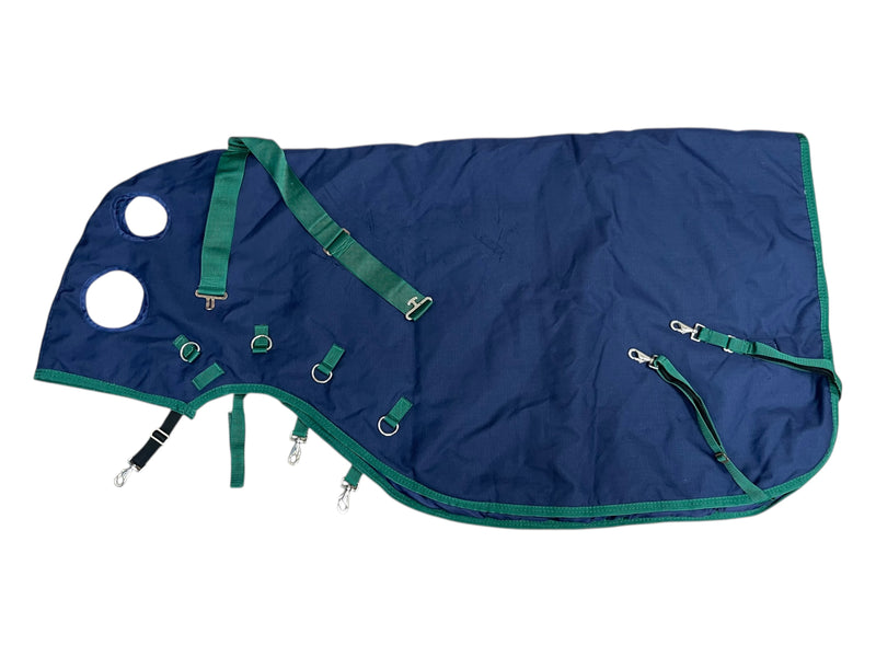 Insulated Stable Hood - Navy/Green - M - USED