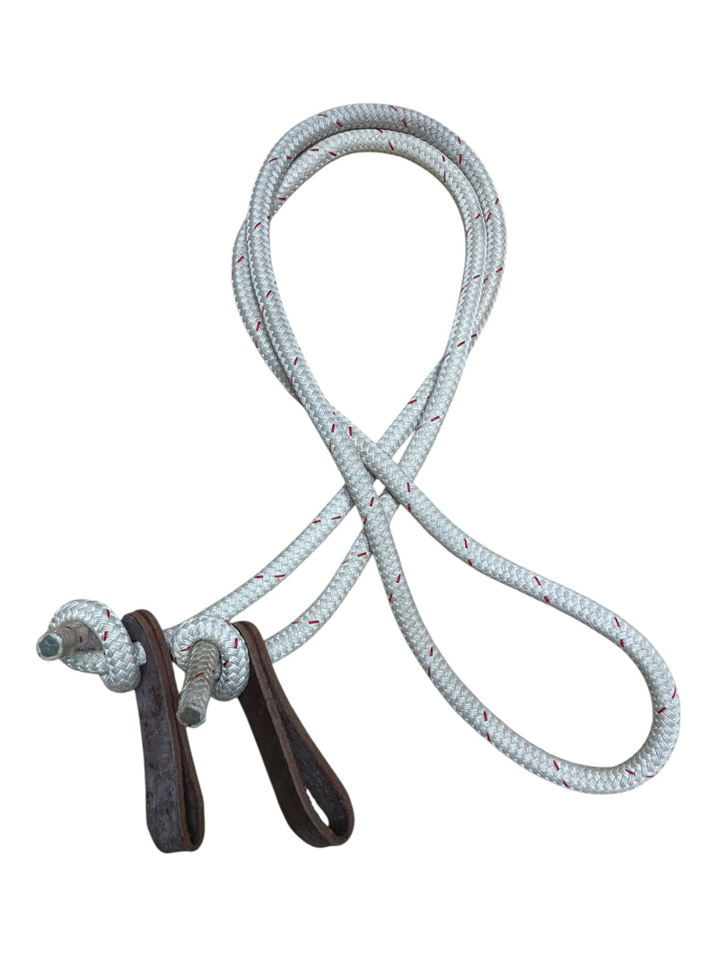 Training Reins W/ Water Loops - White - Approx 52" - USED