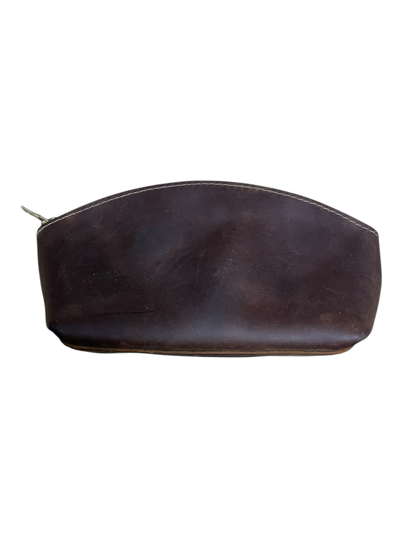 Leather Pouch - Brown - Approx 9 x 5 x 3" - USED