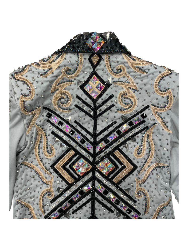 Showmanship Jacket - Grey/Black/Peach - Custom Measurements - USED