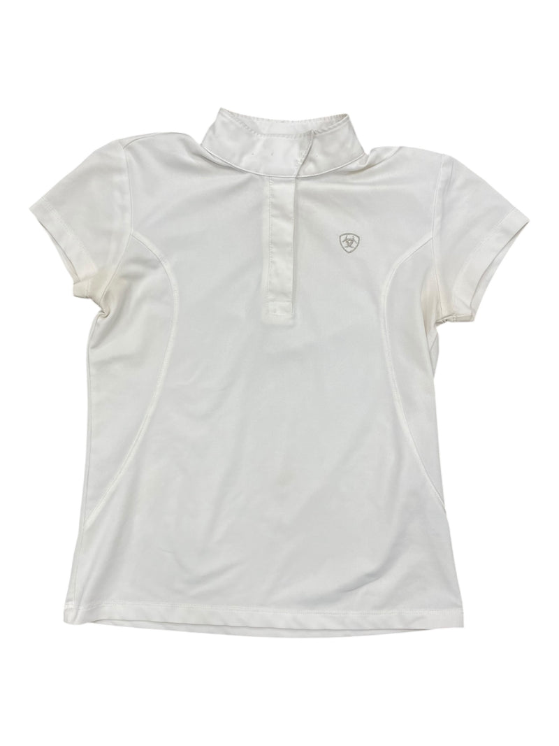 Ariat SS Show Shirt - White - Youth L (12) - USED