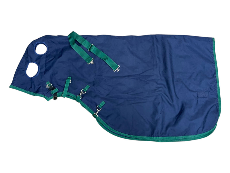 Insulated Stable Hood - Navy/Green - L - USED