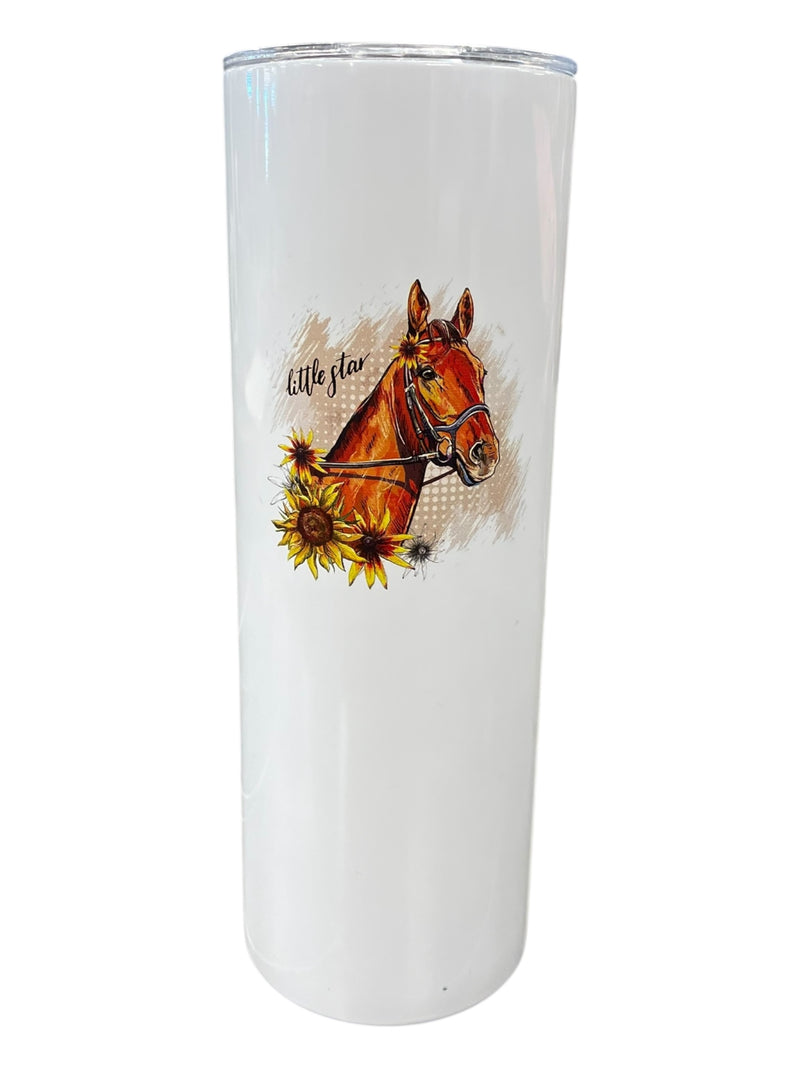 Horse Tumbler - White - 8 1/4" Height - USED