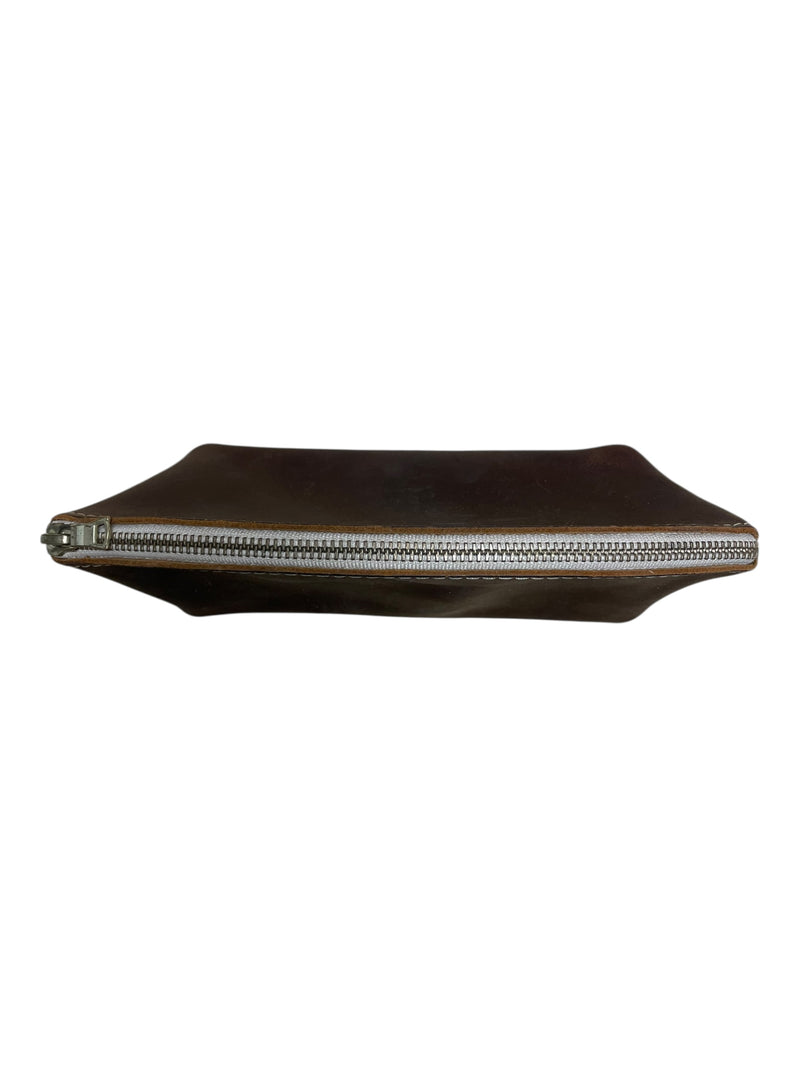Leather Pouch - Brown - Approx 9 x 5 x 3" - USED