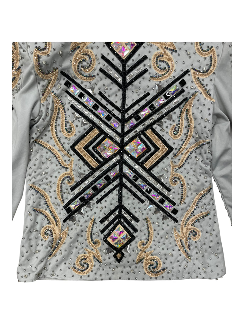 Showmanship Jacket - Grey/Black/Peach - Custom Measurements - USED