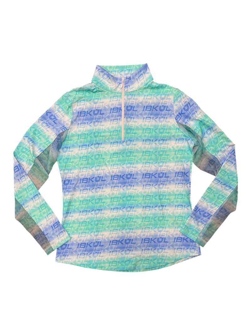 IBKUL LS 1/4 Zip Sun Shirt - IBKUL Words - S - USED