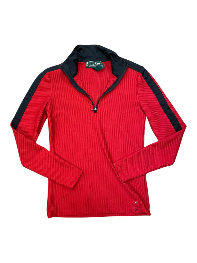 Ralph Lauren Active 1/4 Zip Top - Red/Black - S - USED