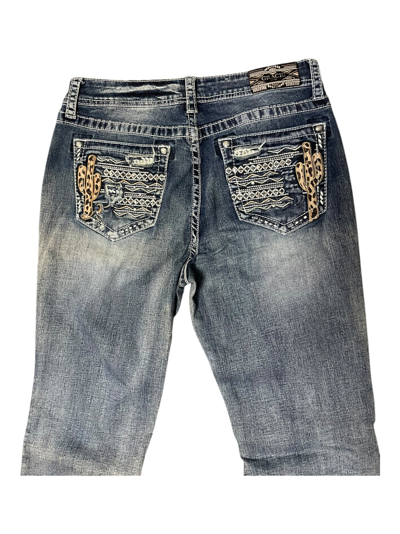 Grace In LA Jeans - Washed Denim - Easy Fit 31 - USED