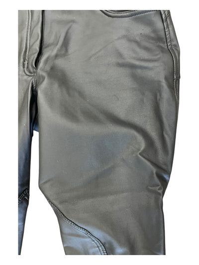 Horze Fleece Lined KP Breech - Black Faux Leather - 32 - USED