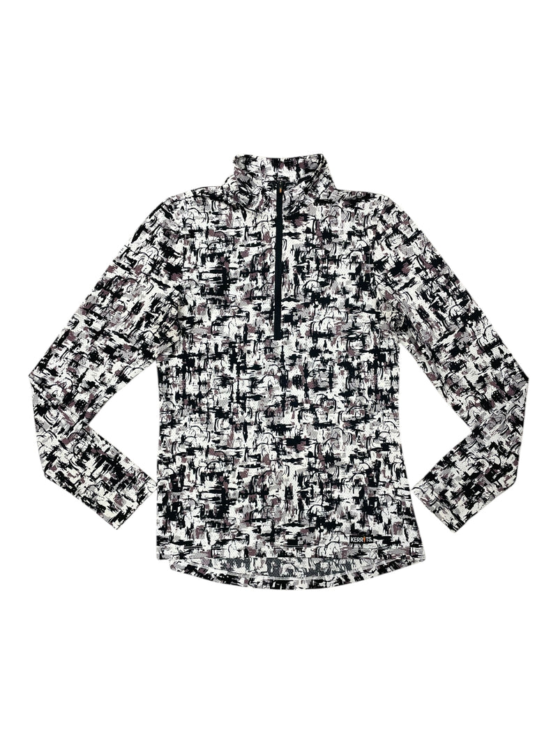 Kerrits LS Sun Shirt - White/Black/Purple Print - XS - USED