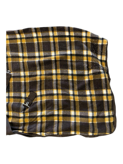 Unbranded Fleece Cooler - Brown/Orange/Navy Plaid - 78" - USED