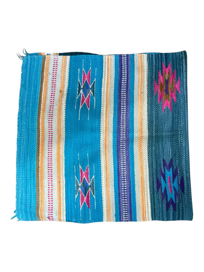 Western Saddle Blanket - Blue/Pink/Tan Pattern - USED