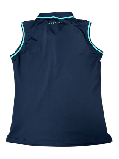 Aubrion Sleeveless Polo - Navy/Mint Green - S - USED