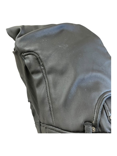 Horze Fleece Lined KP Breech - Black Faux Leather - 32 - USED