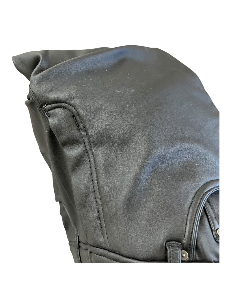 Horze Fleece Lined KP Breech - Black Faux Leather - 32 - USED