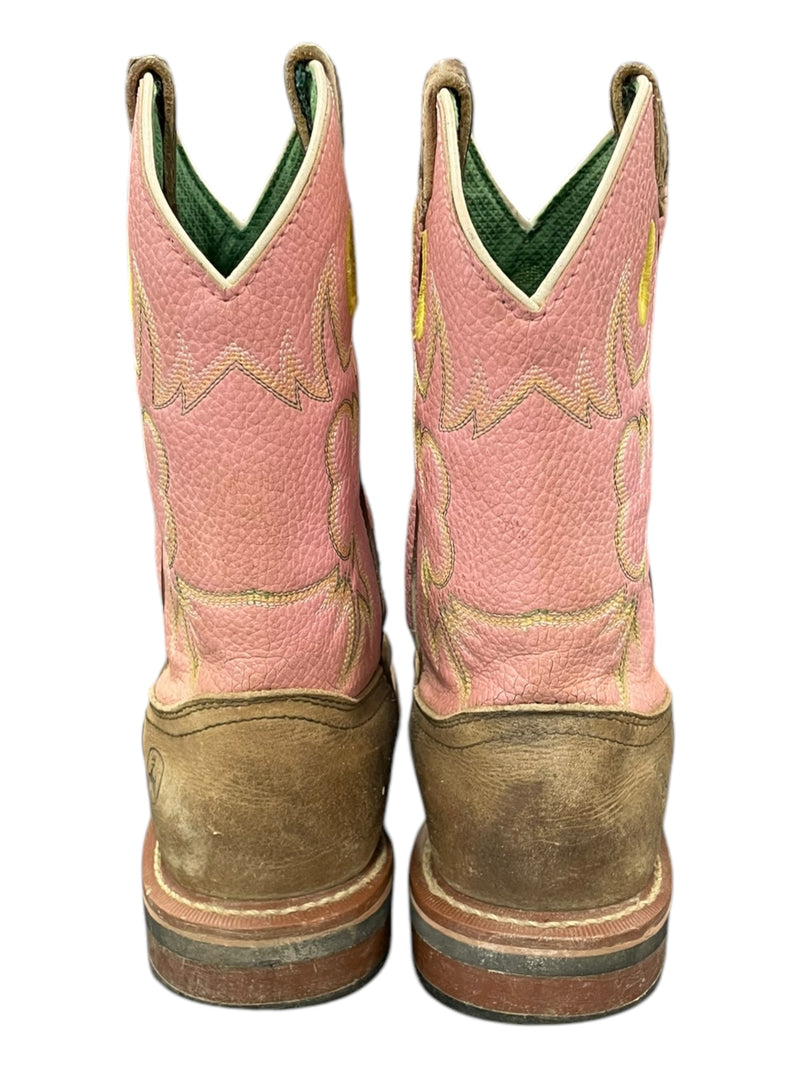 John Deere Western Boots - Pink/Brown - Youth 5M - USED
