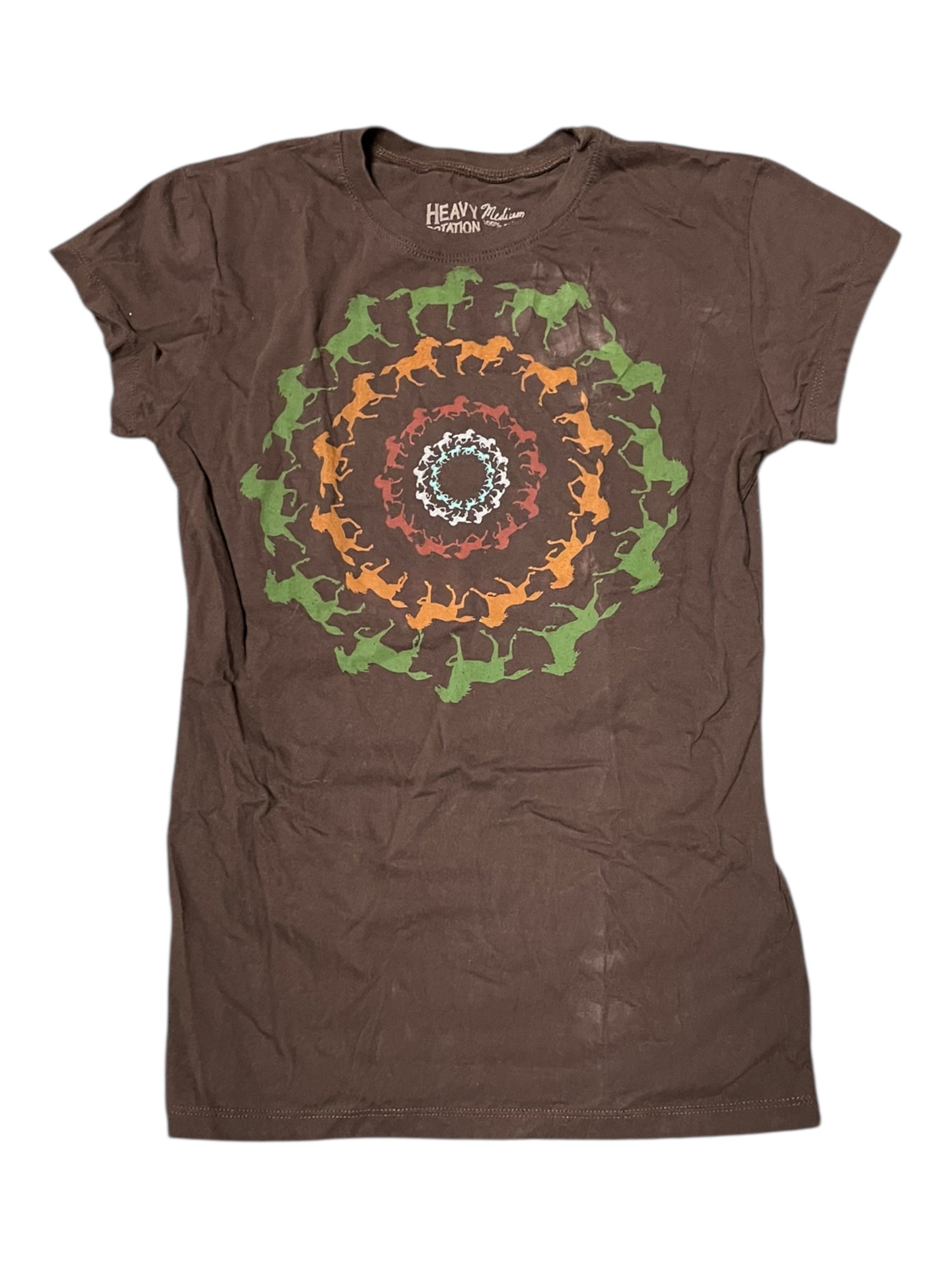 Heavy Rotation Tee - Brown/Horse Print - M - USED – Equine Essentials