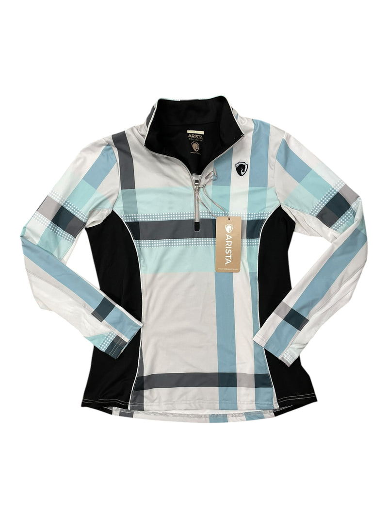 Arista 1/4 Zip Sun Shirt *NWT* - Blue/Grey Pattern - S - USED