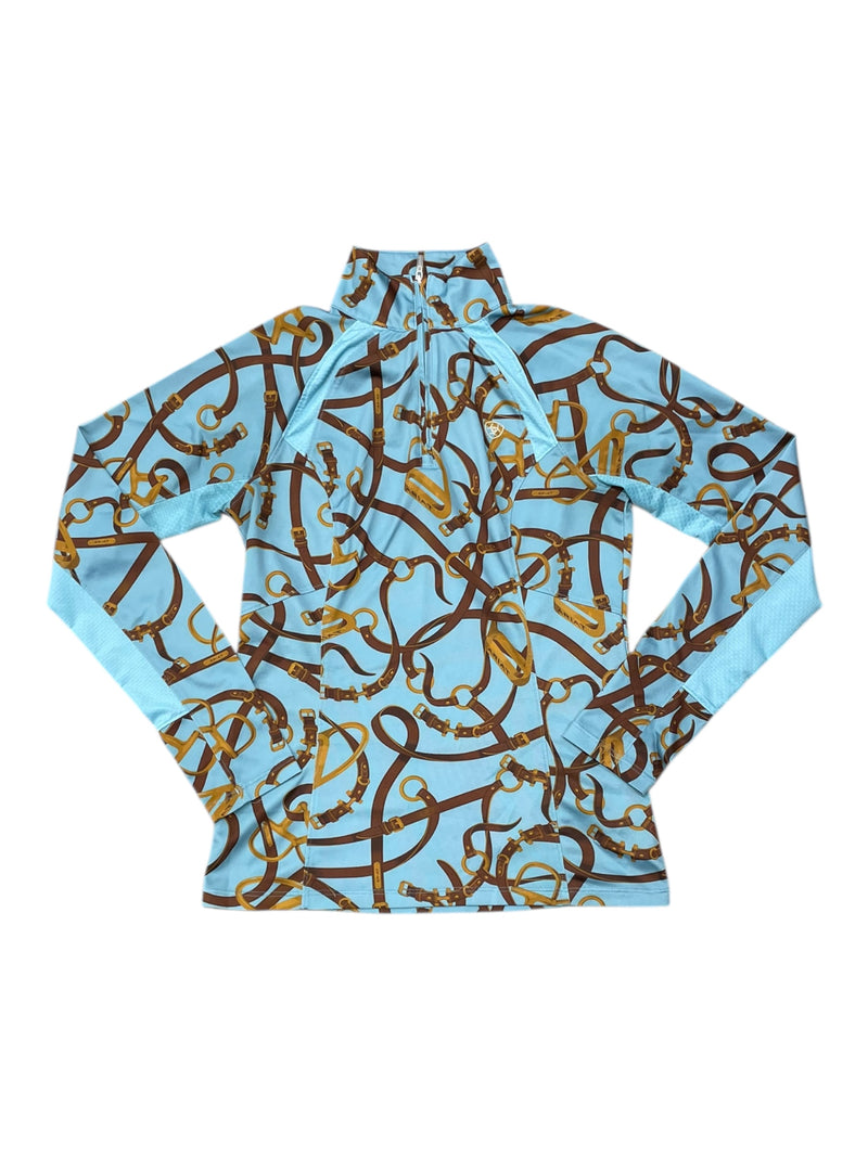 Ariat LS Sun Shirt - Blue/Stirrups - XS - USED