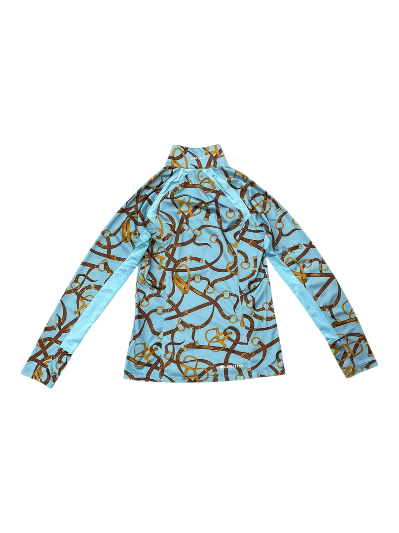 Ariat LS Sun Shirt - Blue/Stirrups - XS - USED