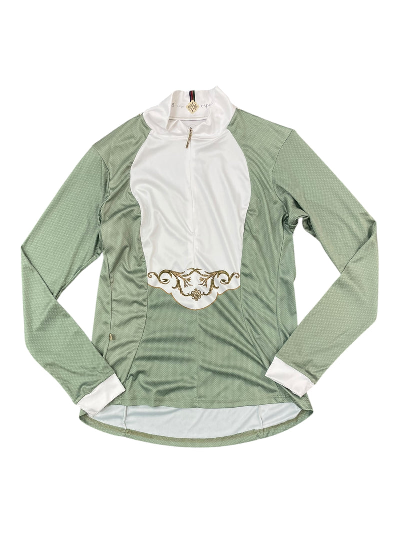 Espoir LS 1/4 Zip - White/Light Green - L - USED