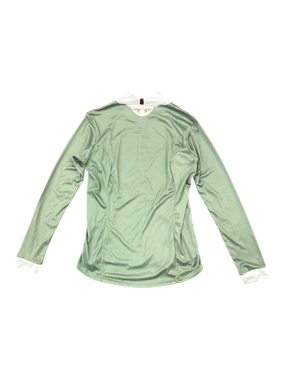 Espoir LS 1/4 Zip - White/Light Green - L - USED