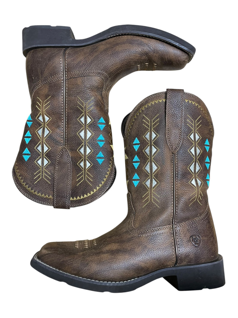 Ariat Cowgirl Boots - Brown/Pattern - 7.5B - USED
