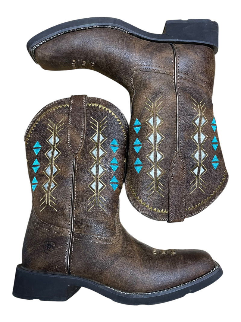 Ariat Cowgirl Boots - Brown/Pattern - 7.5B - USED