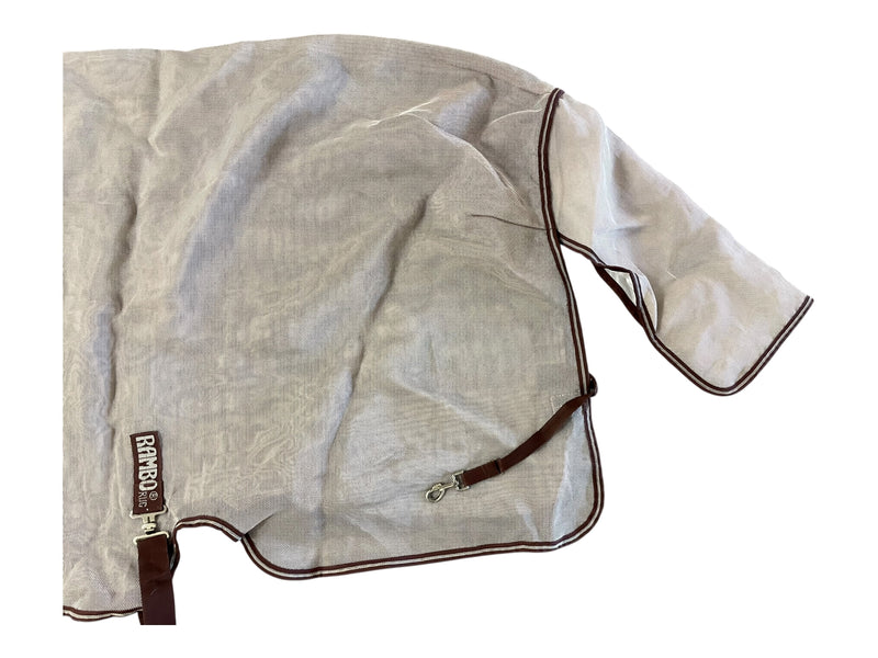 Rambo Fly Sheet W/ Neck - Warm Silver/Brown Trim - Approx 81" - USED