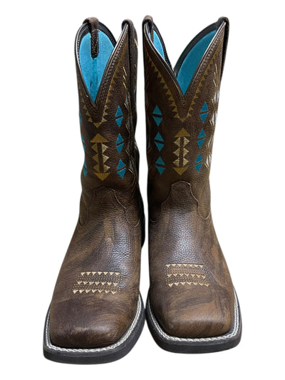 Ariat Cowgirl Boots - Brown/Pattern - 7.5B - USED