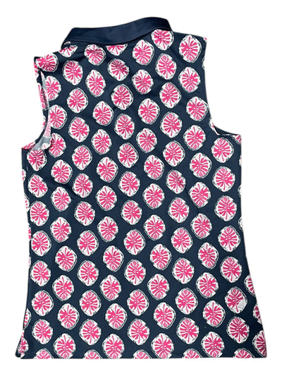 Tommy Bahama Golf Sleeveless Polo - Navy/White/Pink - M - USED